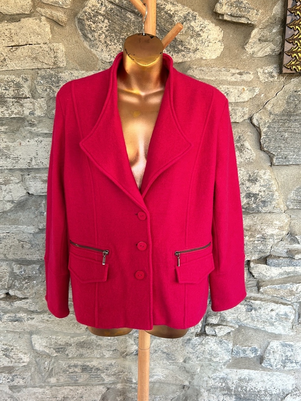 Tribal Pink Wool Blend Jacket